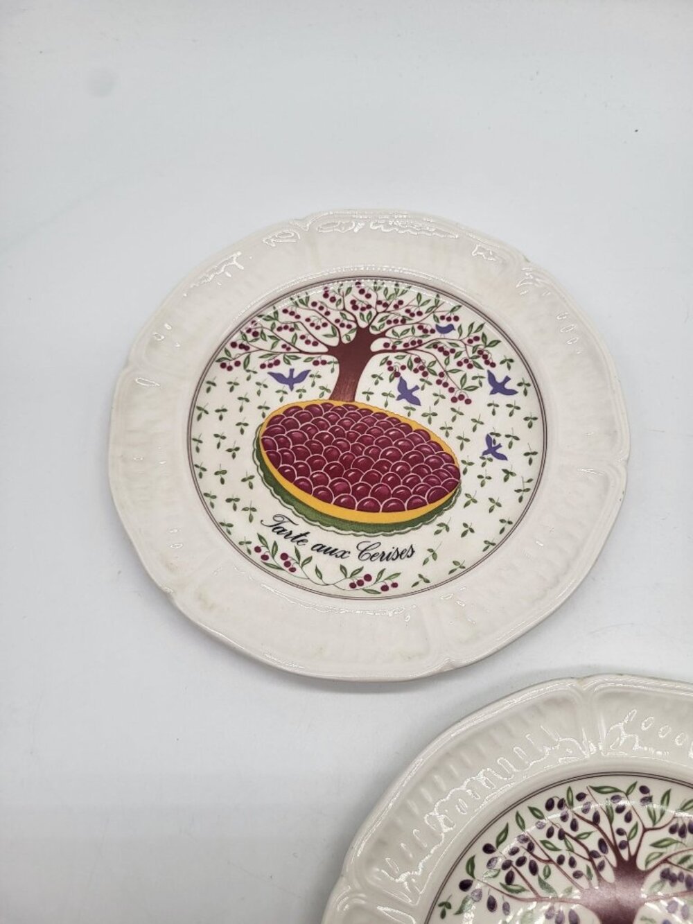 Gien Porcelain "Les Tartes" Plates x 5 French Fruit Tree Dessert Small - Picture 7 of 10